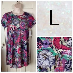 NWT LuLaRoe Carly Dress - Microstripe Floral
